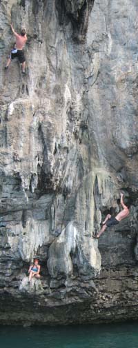 Lisa and Tod Deep Water Soloing in Thailand